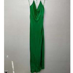 NWT Nicholas Lucinda Green Silk Halter Slip Maxi Dress Women’s US 6